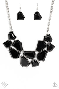 Double Defaced Black Necklace