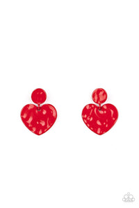 Just A Little Crush Red Post Earrings