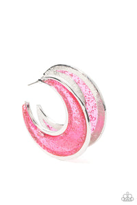 Charismatically Curvy Pink Hoop Earrings