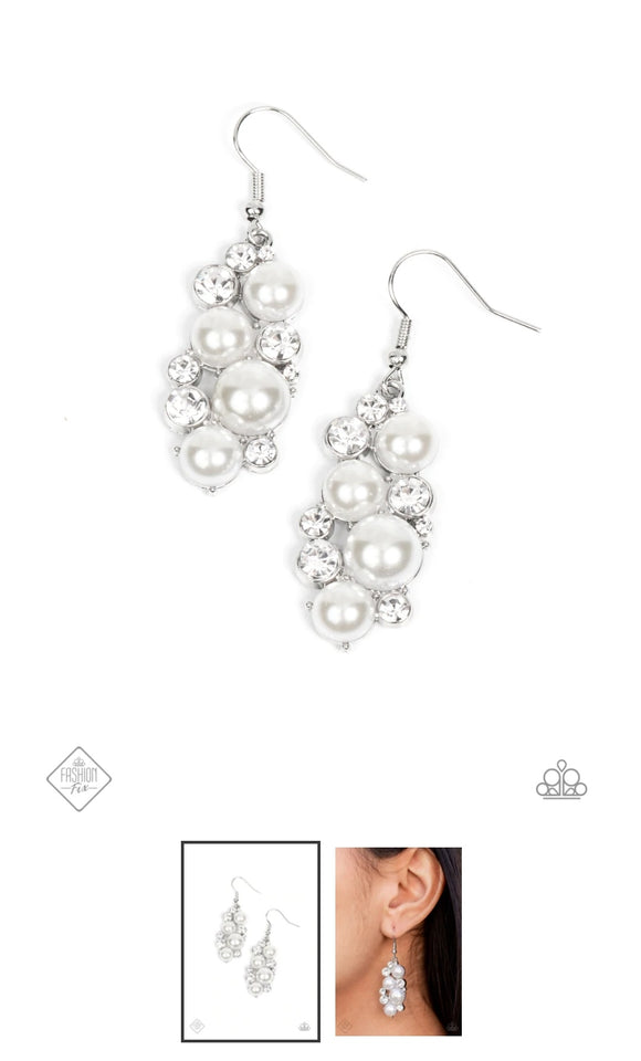 Fond of Baubles White Earrings