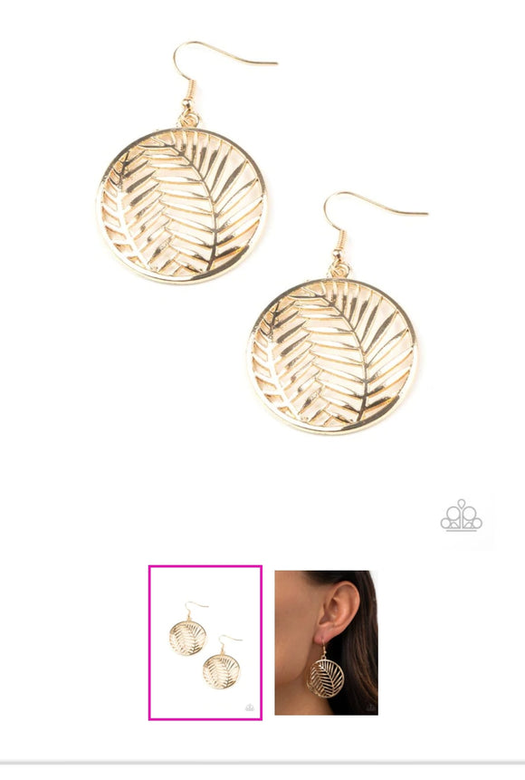 Palm Perfection Gold Earrings