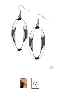 Oval My Head Black Earrings