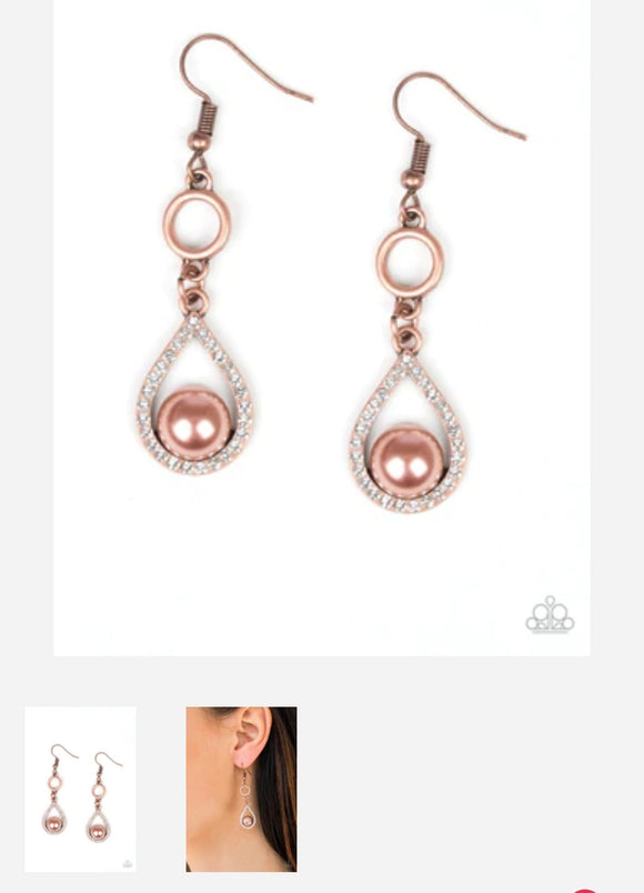 Roll Out The Ritz Copper Earrings