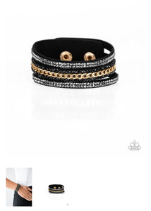 Rollin in Rhinestones Black Bracelet