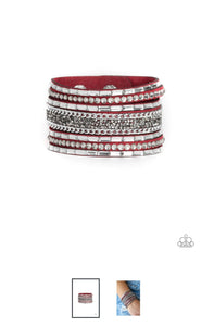 Rhinestone Rumble Red Bracelet