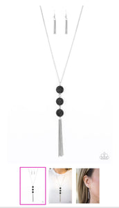 Triple Shimmer Black Necklace