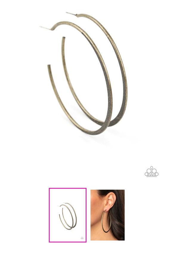 Flat Spin Brass Hoop Earrings