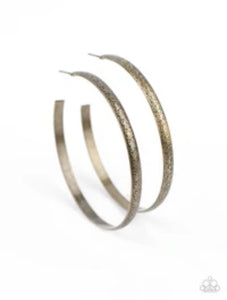 Rustic Radius Brass Hoop Earrings