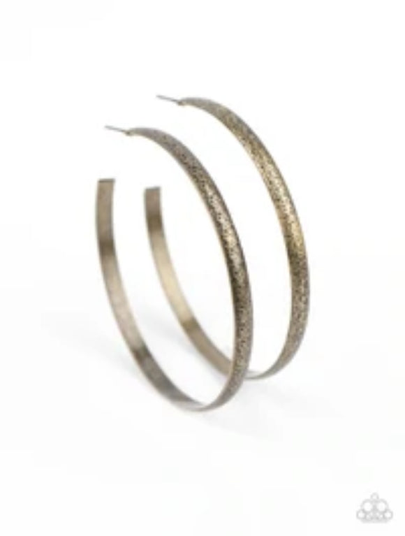 Rustic Radius Brass Hoop Earrings