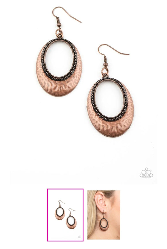 Tempest Texture Copper Earrings