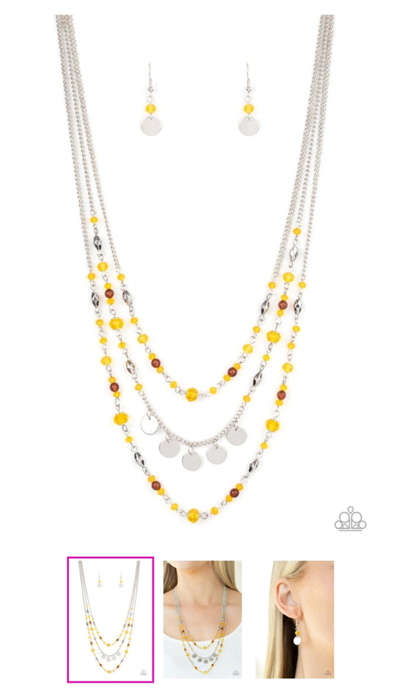 Step Out of My Aura Yellow Necklace