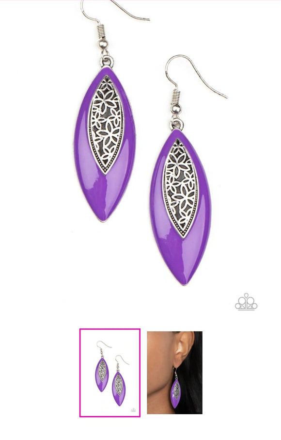 Venetian Vanity Purple Earrings