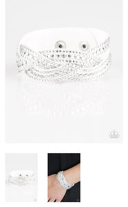 Bring On the Bling White Urban Bracelet