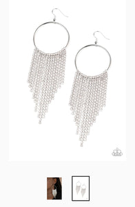 Streamlined Shimmer White Earrings