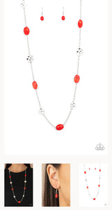 Glossy Glamorous Red Necklace