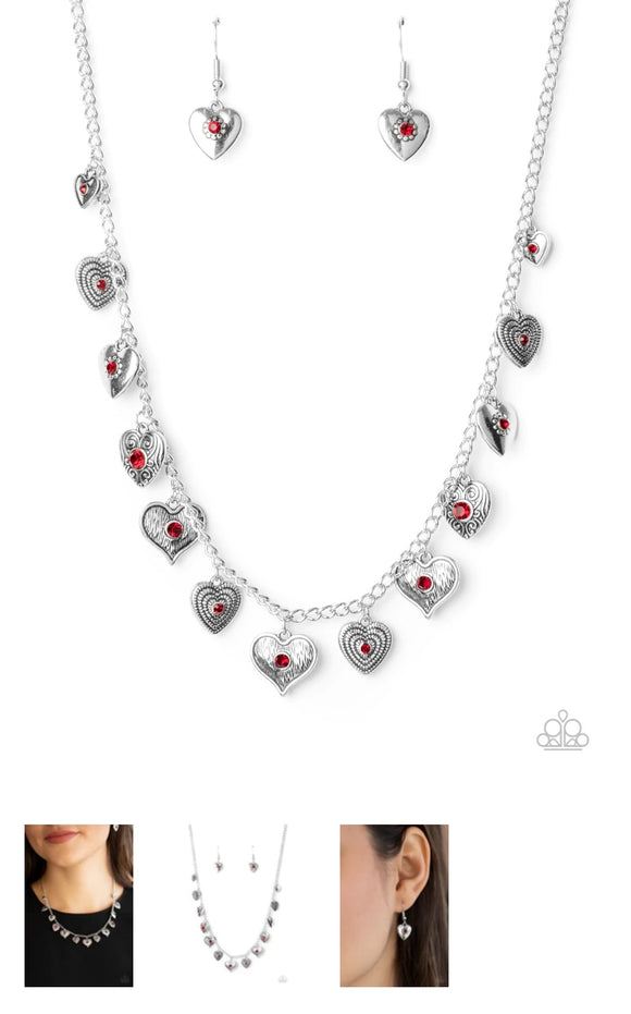 Lovely Lockets Red Necklace