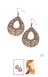 Airy Applique Copper Earrings