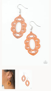 Mantrad And Mandalas Orange Earrings