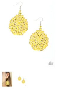 Floral Affair Yellow Earrings