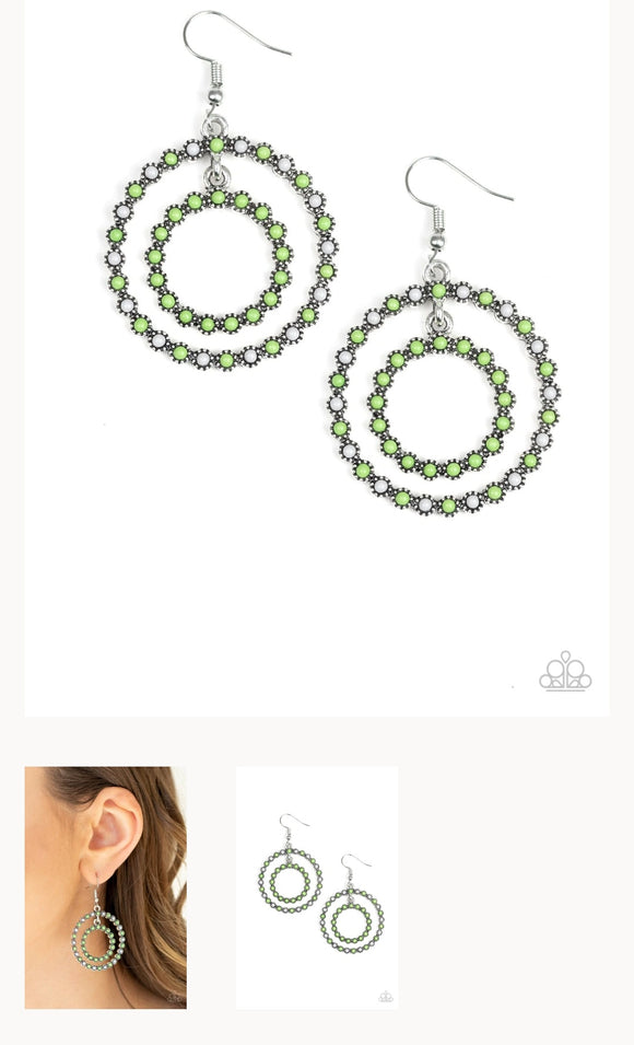 Vibrant Venture Green Earrings