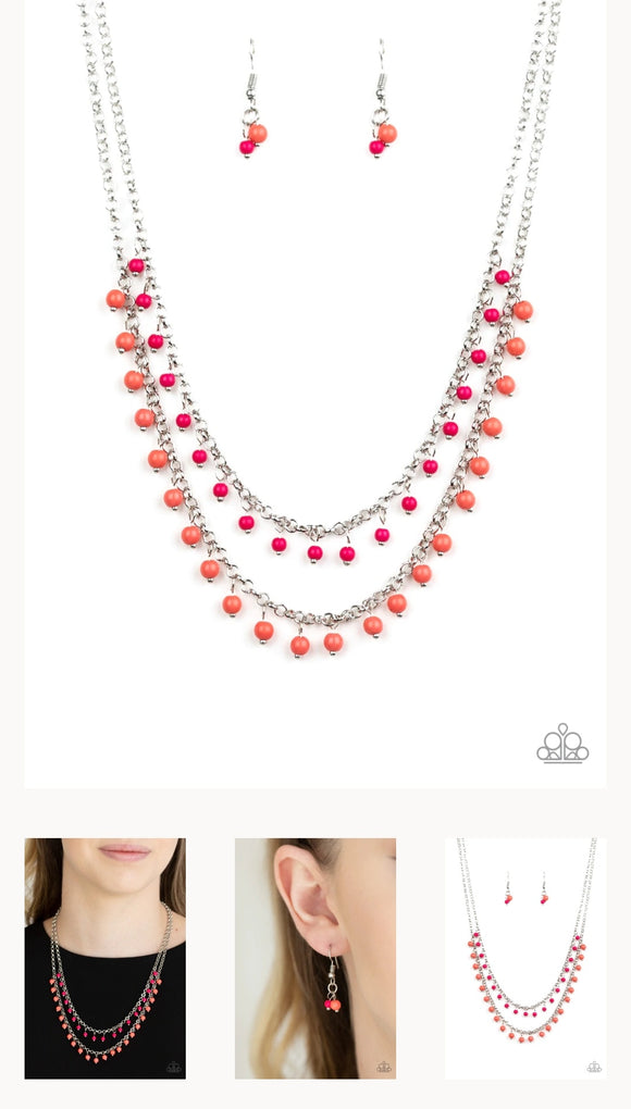 Dainty Distraction Orange Necklace