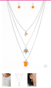 Soar With The Eagles Orange Necklace