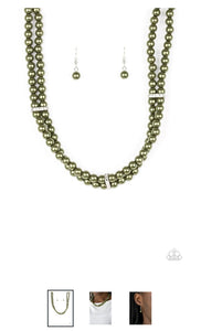 Put On Your Party Dress Green Necklace