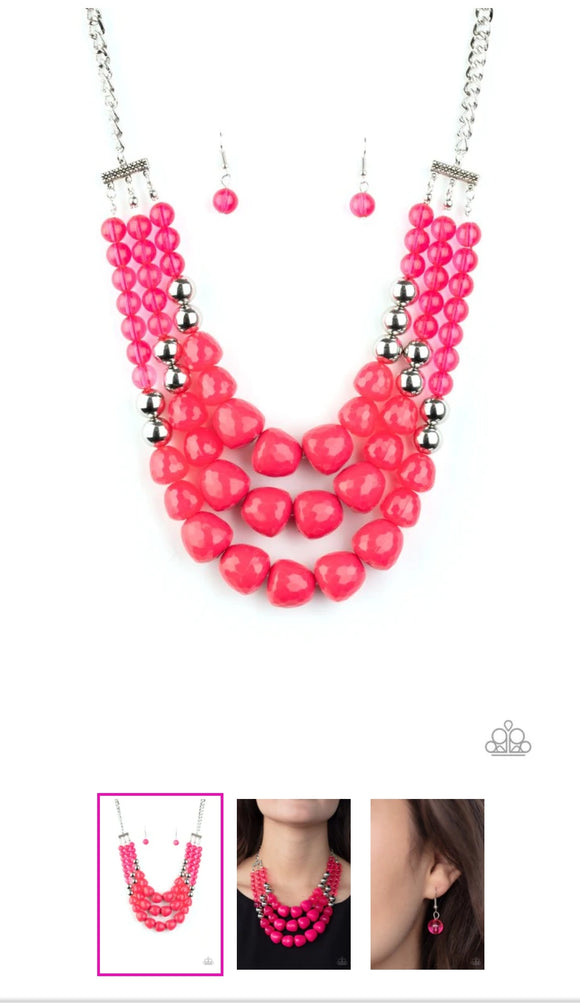 Forbidden Fruit Pink Necklace