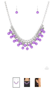 Friday Night Fringe Purple Necklace