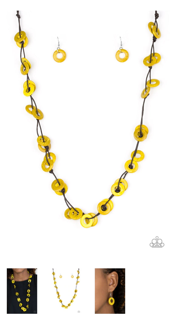 Waikiki Winds Yellow Necklace