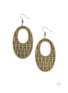 Engraved Edge Brass Earrings