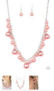 Uptown Pearls Orange Necklace