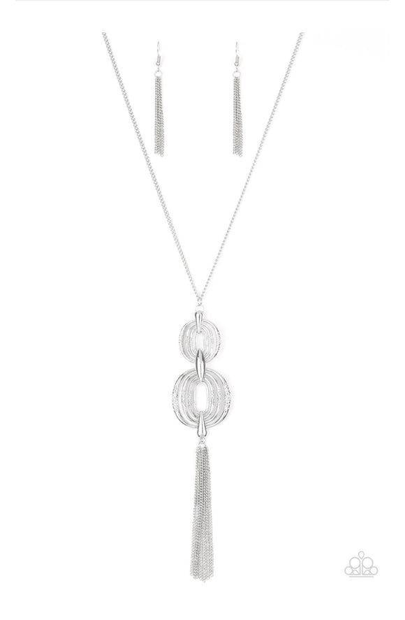 Timelessly Tasseled Silver Necklace