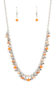 Sailing The Seven Seas Orange Necklace