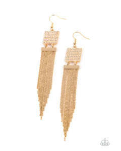 Dramatically Deco Gold Earrings