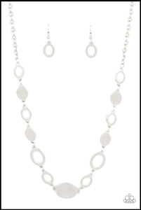 Working Oval Time Silver Necklace