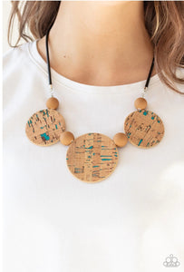 Pop The Cork Blue Necklace