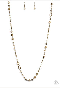 Make An Appearance Brass Necklace